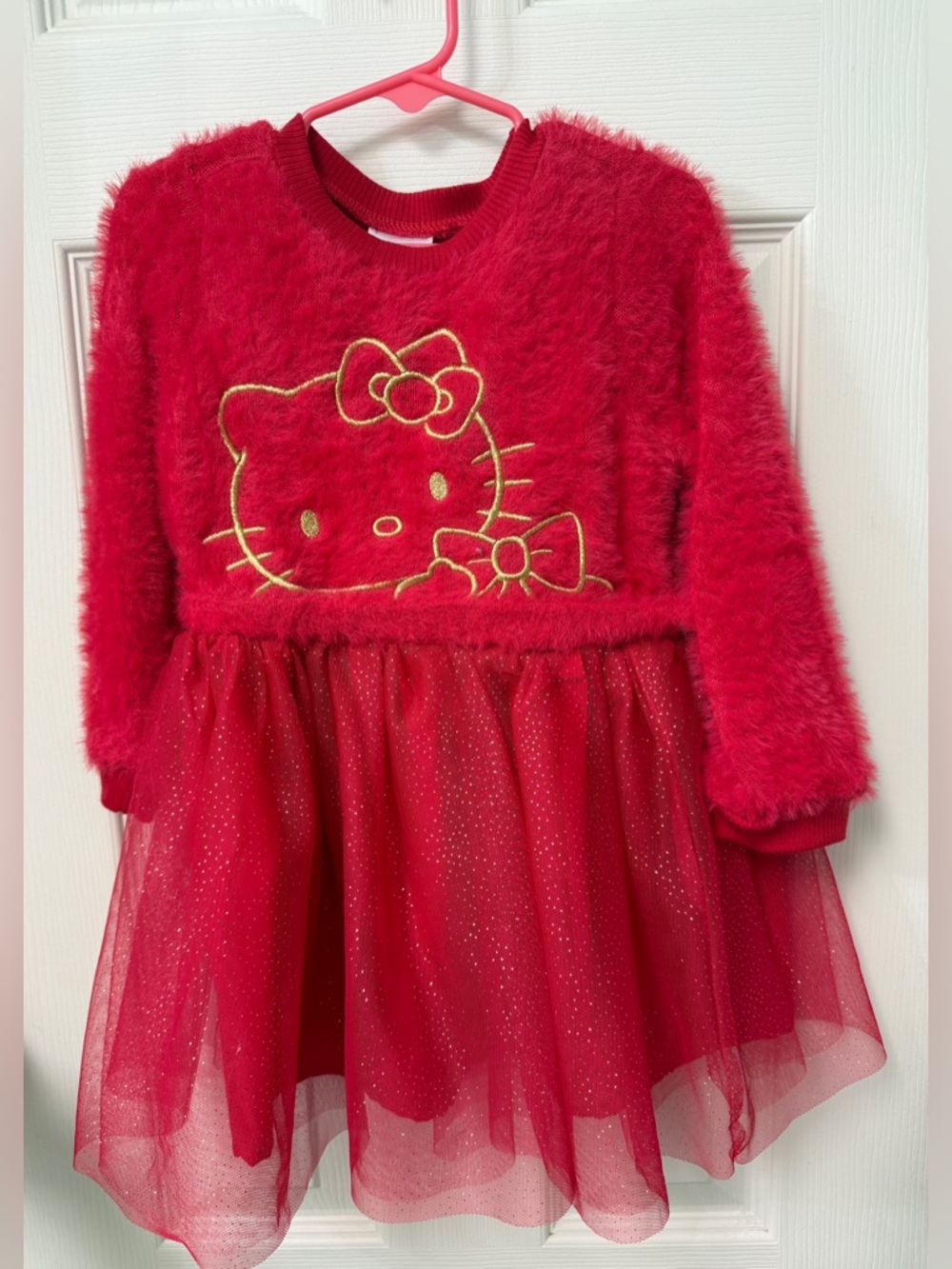 Hello Kitty Toddler Girls Eyelash Knit Tutu Dress with Long Sleeves, 3T-NWOT - Picture 4 of 7
